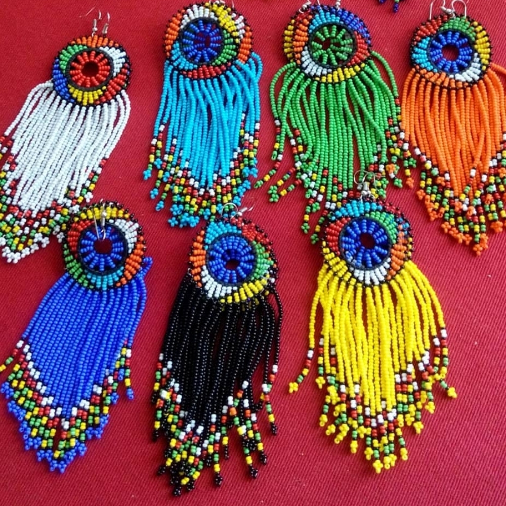 Handmade Ethnic Multi-color Seed Bead Earring